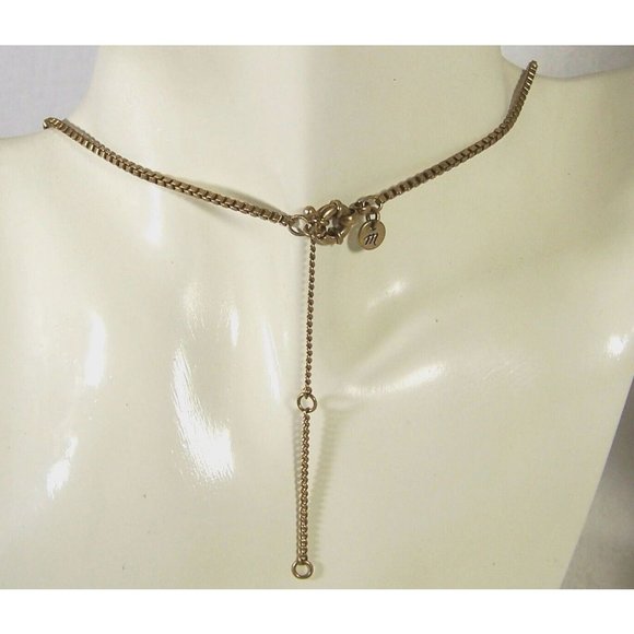 MadeWell Tri-Metal Tones Geometric Necklace 18" Gold Copper Silver 3" Extender - Picture 4 of 6